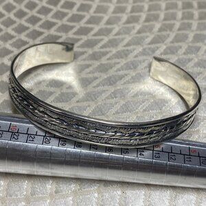 Vintage 925 Sterling Silver Braided Cuff Bracelet